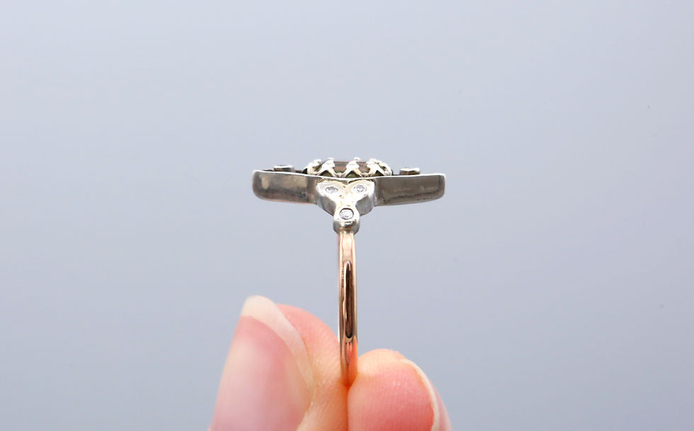 Thumbnail: Sterling Silver & 9ct Rose Gold Csarite & Diamond Ring