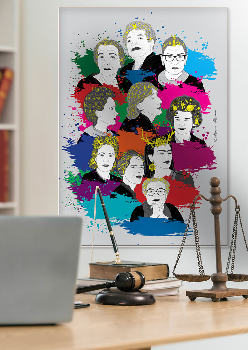 Lawyer's Office Design with Role Model Women Art by Marina Manukian