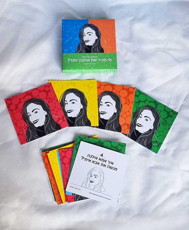 תמונה ממוזערת: Birthday Gift Box for Sister: Illustrated Portrait, Trivia Game, Greeting Card