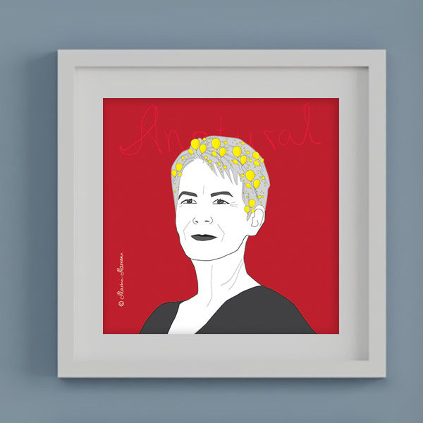 painting Portrait of Jamie Lee Curtis by Marina Manukian