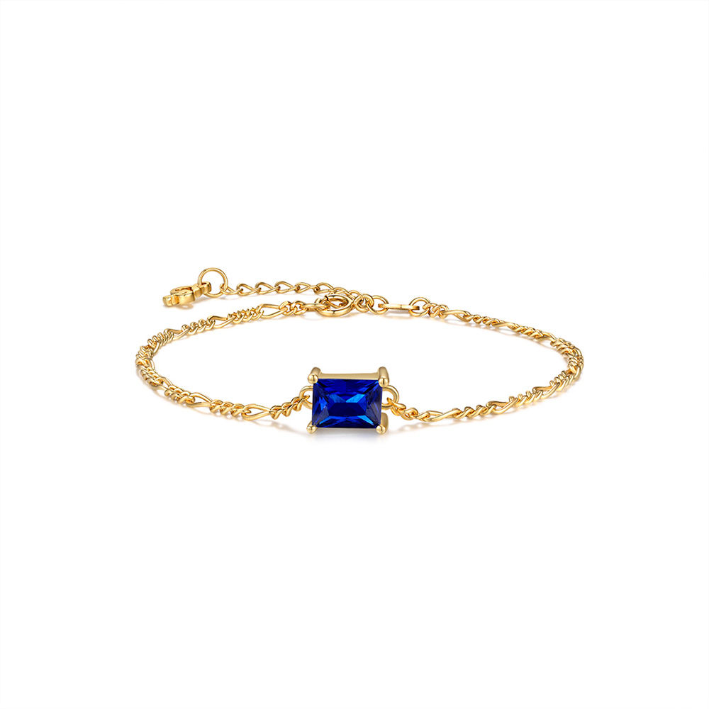 Sapphire Figaro Chain Bracelet