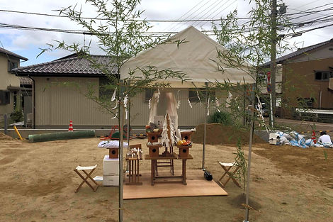 生竹を使用した地鎮祭