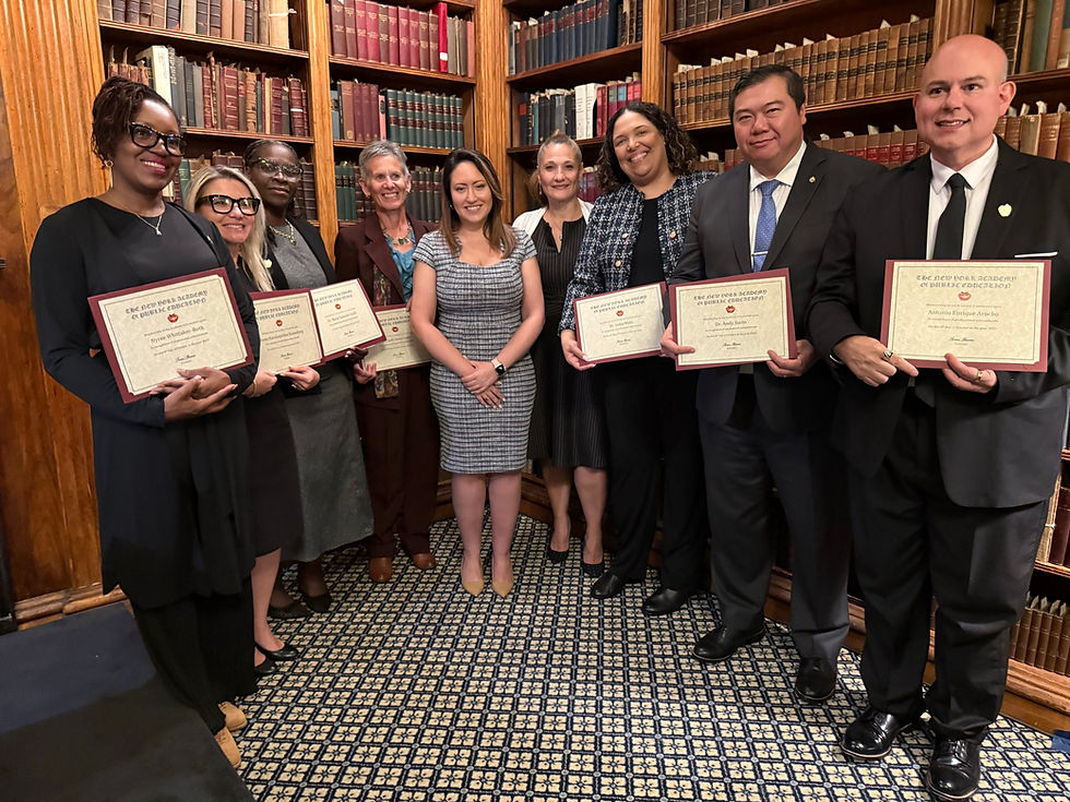 Andy honored as an inductee into the New York Academy of Public Education (NYAPE) earlier this month.