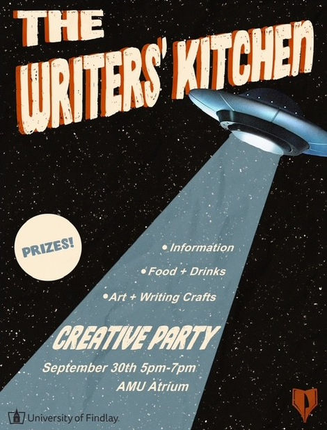 The Writers' Kitchen Creative Party Poster