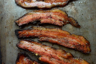 espresso, cured, adk, maple syrup, glazed, bacon, campfire, breakfast, one bite, gratifood, adirondack, mountains, private chef, chef, executive chef, steve riehs, stevie ray riehs