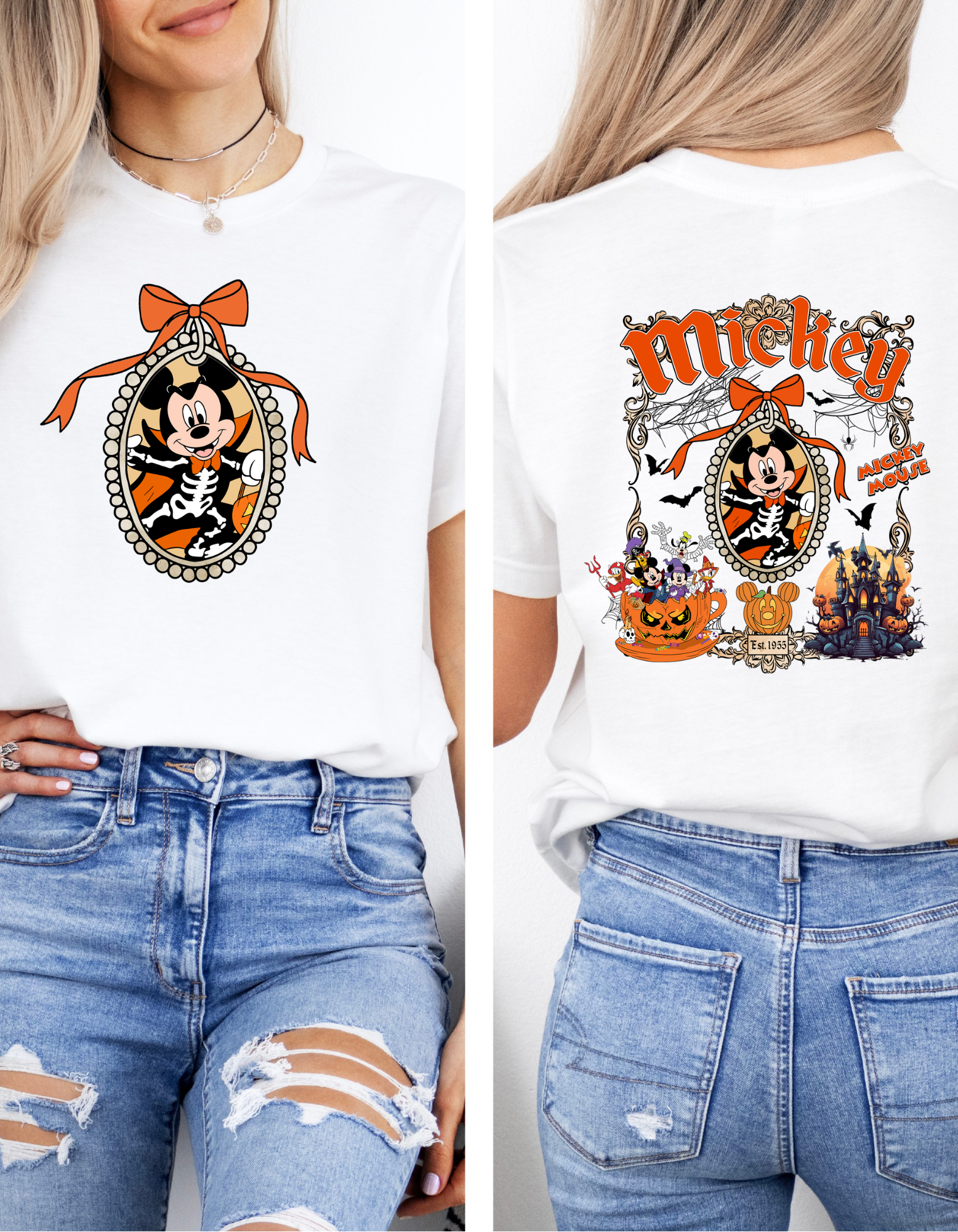 Bow Halloween mickey - Double sided