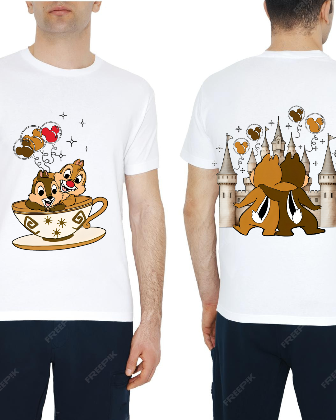 Chip and dale teacups- double sided