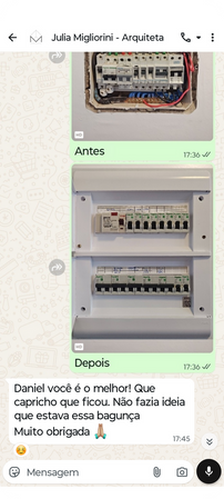 Depoimento de cliente sobre serviços elétricos em Campinas