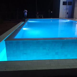 Infinity edge swimming pool in Isaan Northeast Thailand