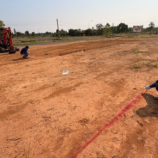 Marking the location of the swimming pool