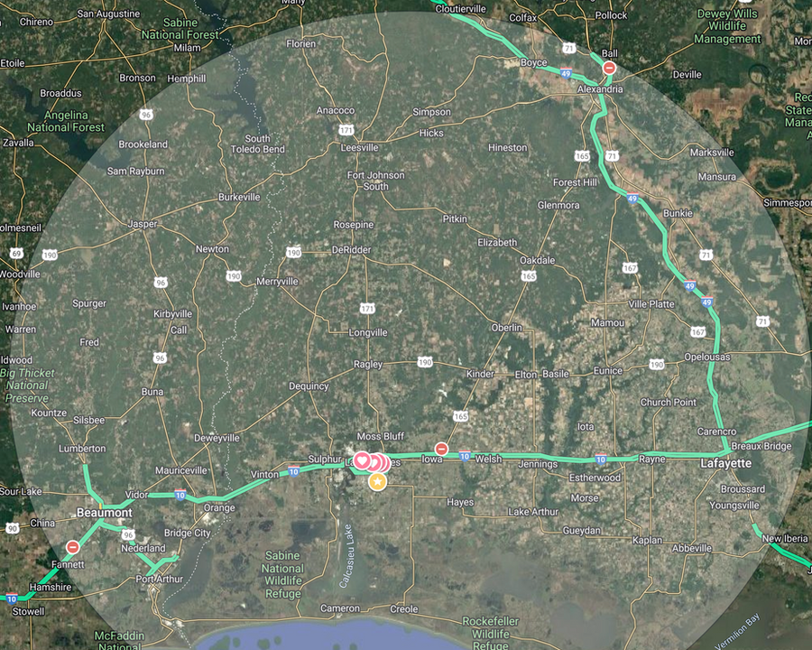 Lee Dee Wholesale coverage area map