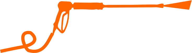 Orange icon of power washing gun