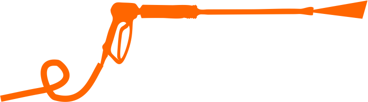 Orange icon of power washing gun 