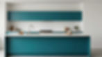 Bay Area kitchen remodel showcasing modern two-tone cabinets and a white countertop with an overhang for seating.