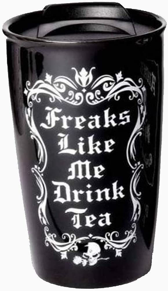 Freaks Like Me Drink Tea Ceramic Travel Mug