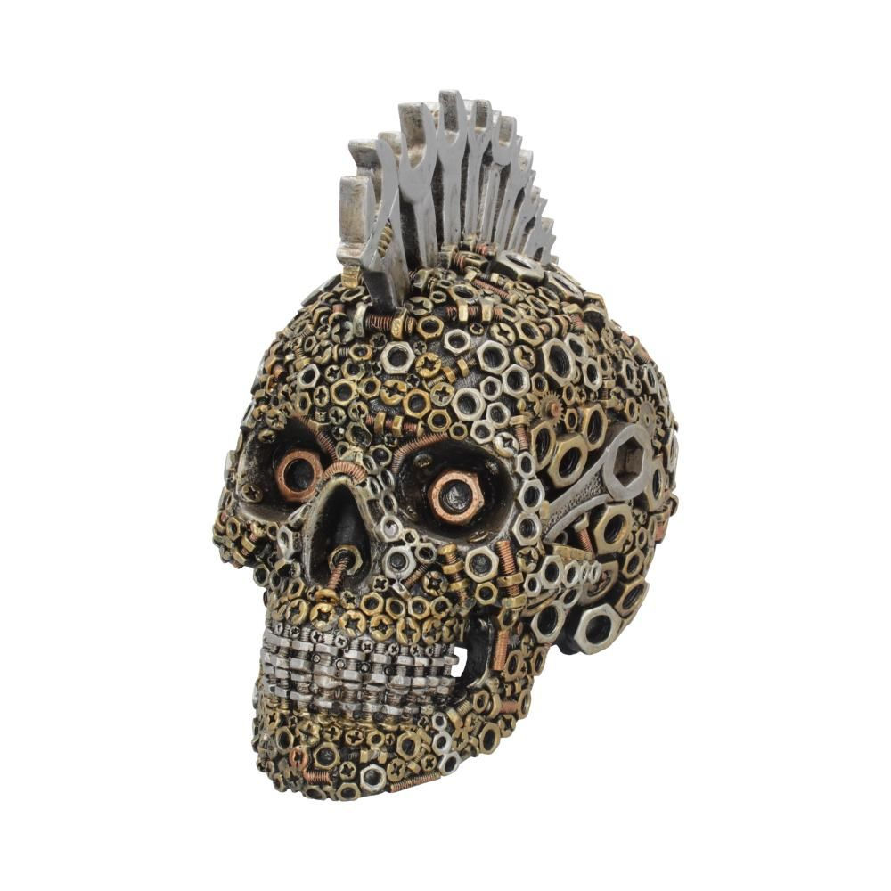 Mechanically Minded Steampunk Mohawk Skull 21.5cm