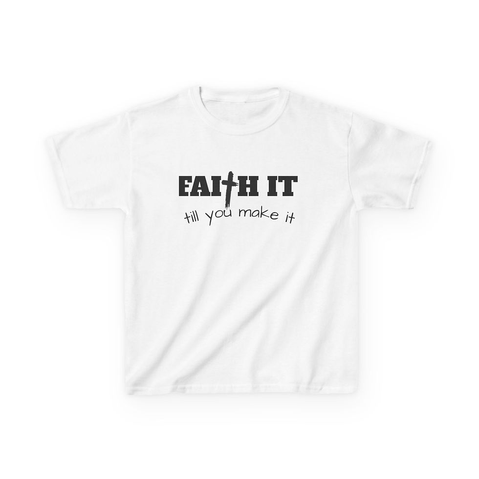 Thumbnail: Kids T‑Shirt — "Faith It Till You Make It" Inspirational Tee