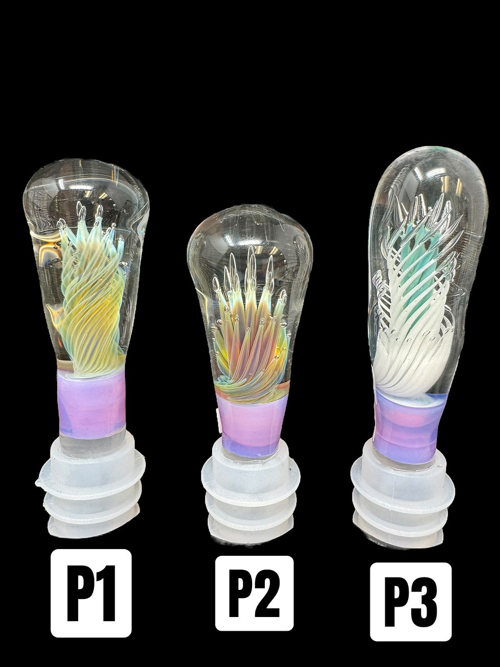 Thumbnail: Blue Sky Glass - Bubble Implosion Wine Stopper