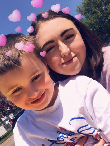 Mya with her students.