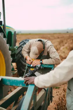 farmer doing paper work