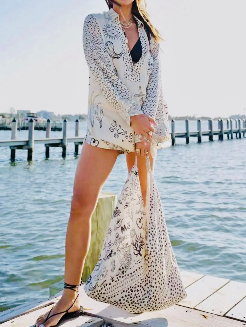 Thumbnail: Mermaid Inspired Tassel Tunic and Shorts set