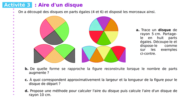 aire du disque sésamath