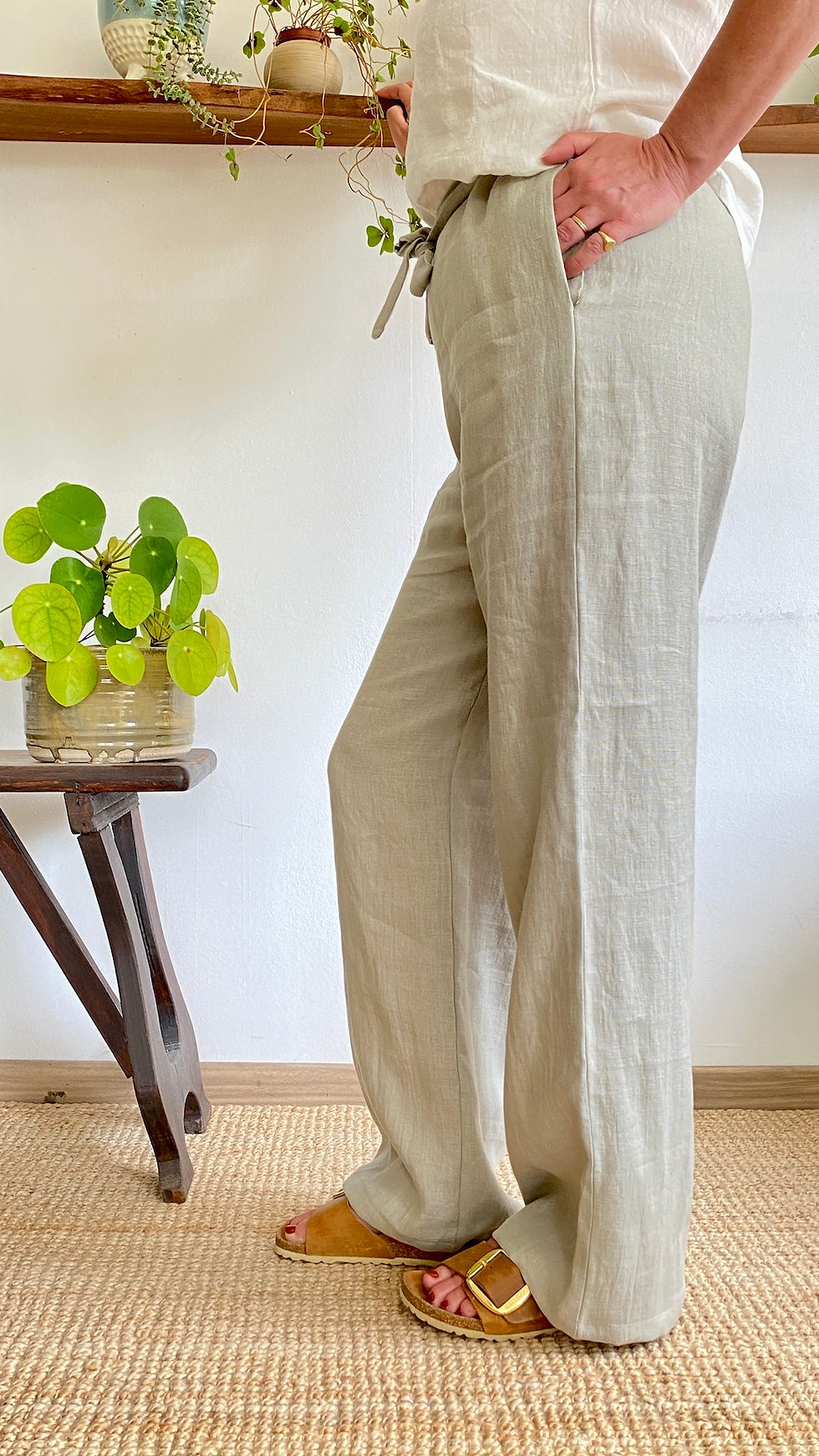 Miniature : Pantalon en lin lavé pour femme