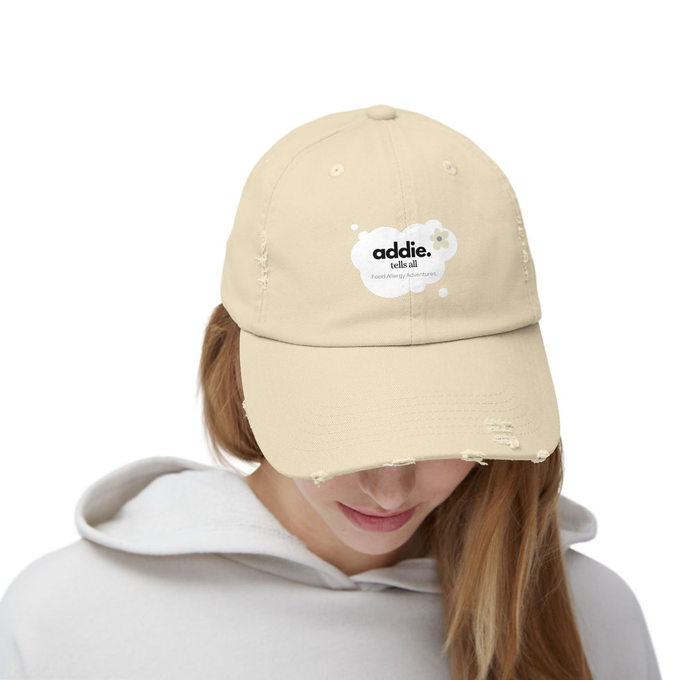 Thumbnail: Unisex Distressed Cap- Addie Tells All logo muted