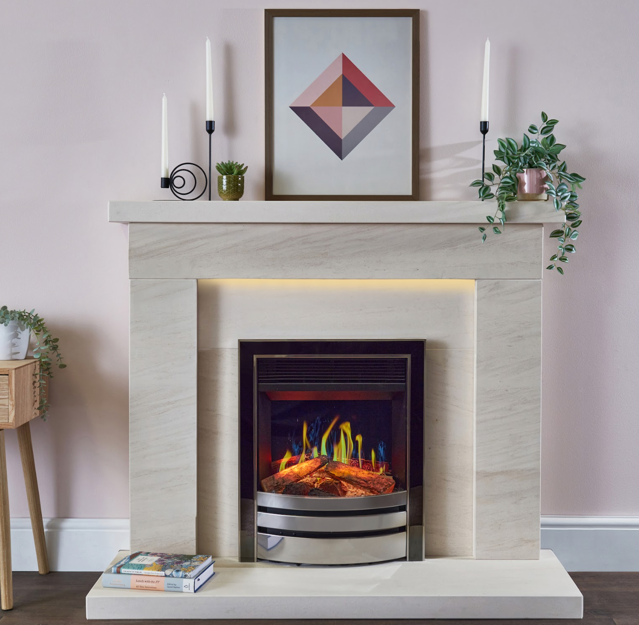 Opulus 16″ Electric Fire with Real Flame Technology