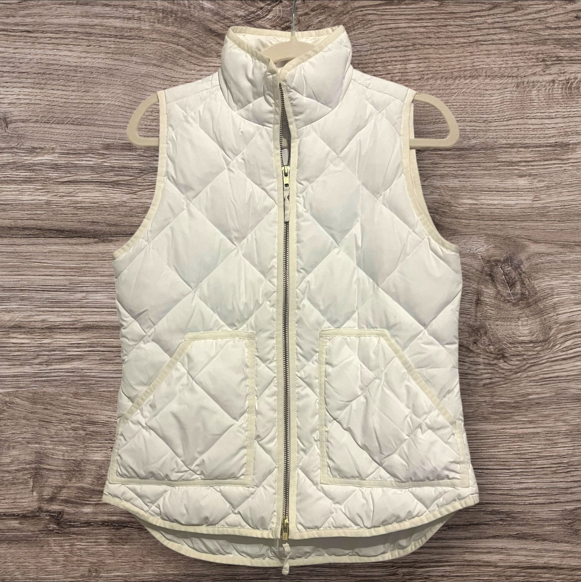 J Crew White Puffer Vest Size XS