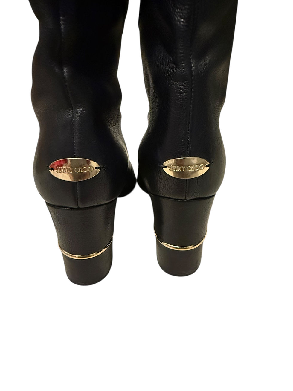 Thumbnail: Jimmy Choo “Hayley 100” Over-the-Knee Boots – Black Leather (Size 38)