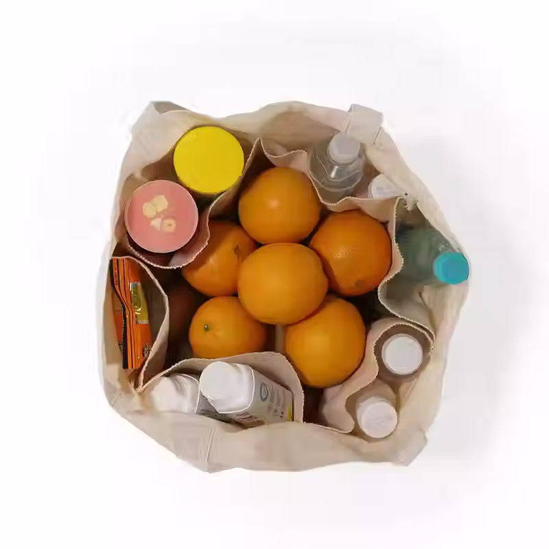 Thumbnail: Reusable Custom Cotton Canvas Tote Bag With Compartments