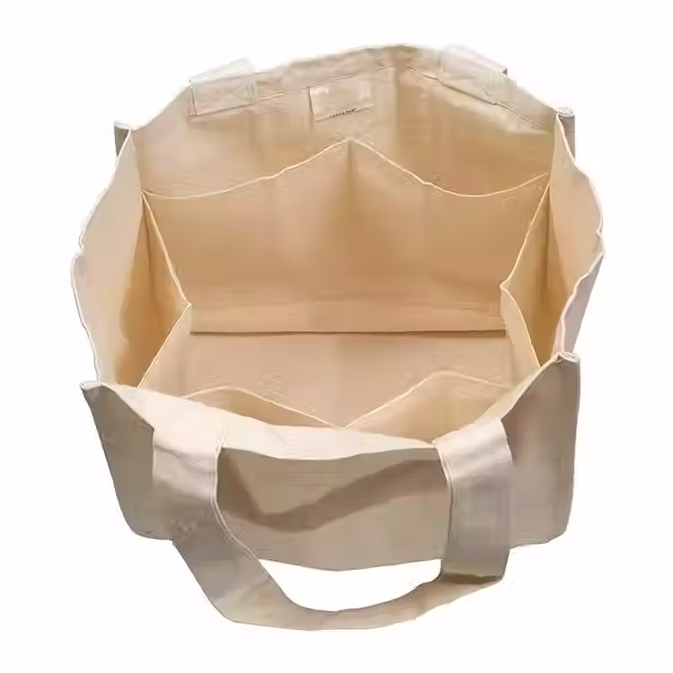 Thumbnail: Reusable Custom Cotton Canvas Tote Bag With Compartments