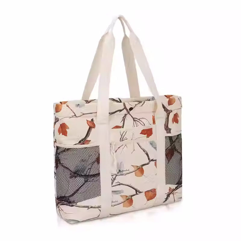 Thumbnail: Oversized Cotton Canvas Beach Shoulder Shopping Bag