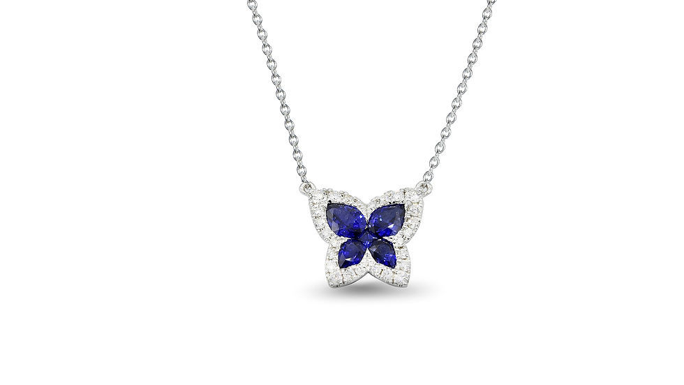 Collier papillon saphirs diamants