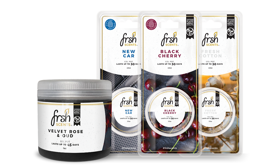 FRSH Scents 2.5oz and 5oz Gel pot car air fresheners lasting up to 45 days
