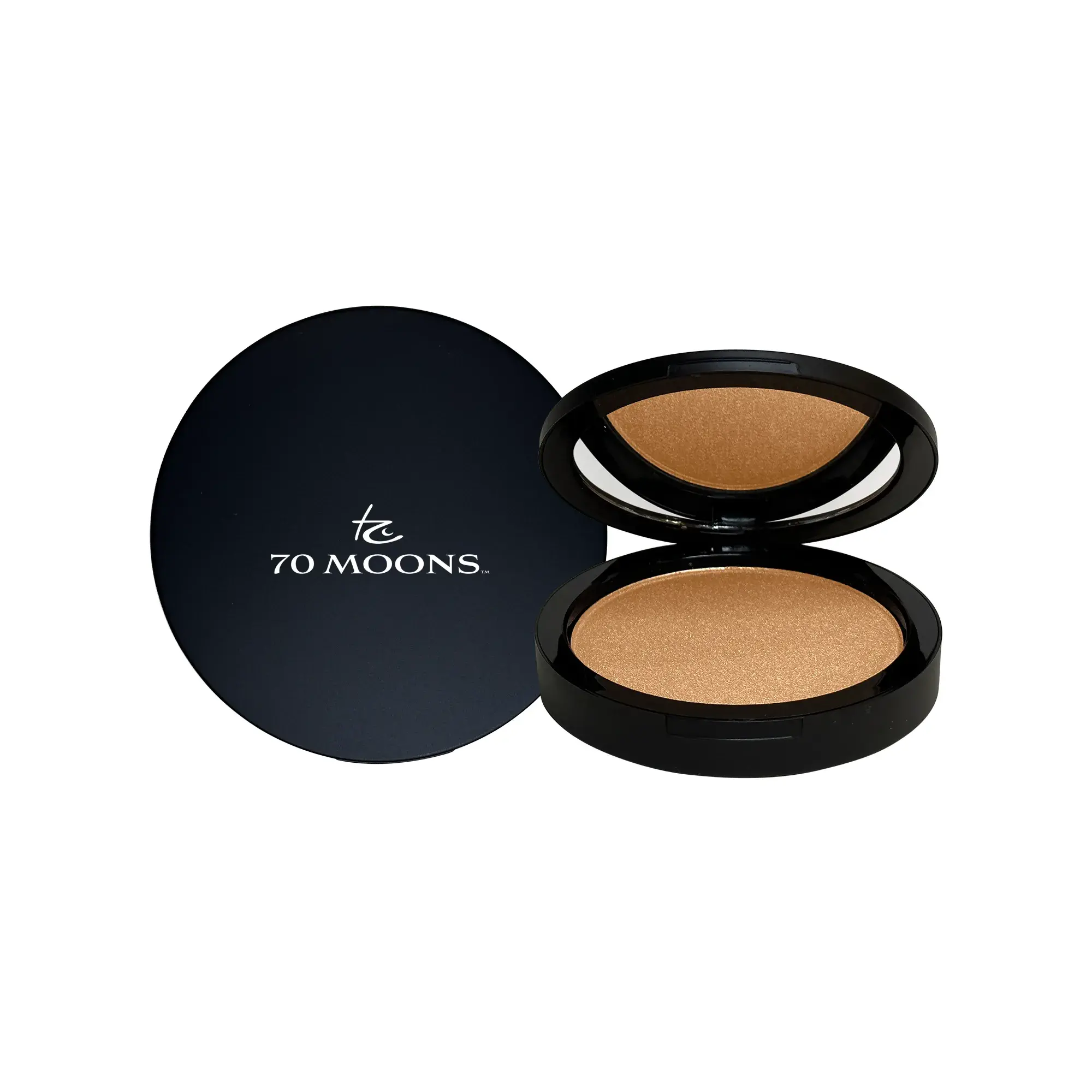 70 MOONS Luminizing Powder – vegan radiant powder highlighter for face, eyes, and body with a silky, dewy finish