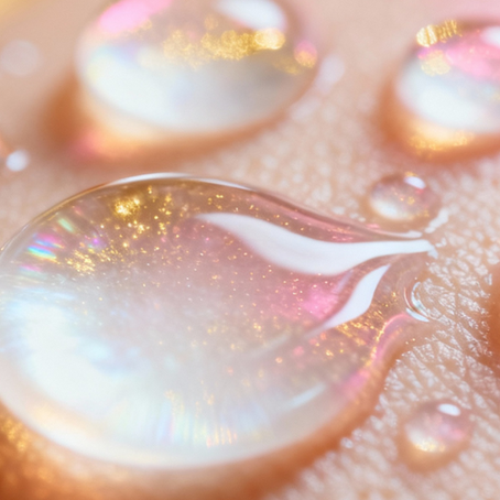 Collagen and retinol serum droplets promoting firm youthful skin.