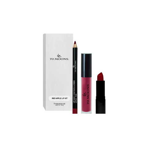 Thumbnail: 70 MOONS Lip Kit – vegan 3-piece lip set with lip liner, luxury cream lipstick, and high-shine gloss for all-day wear