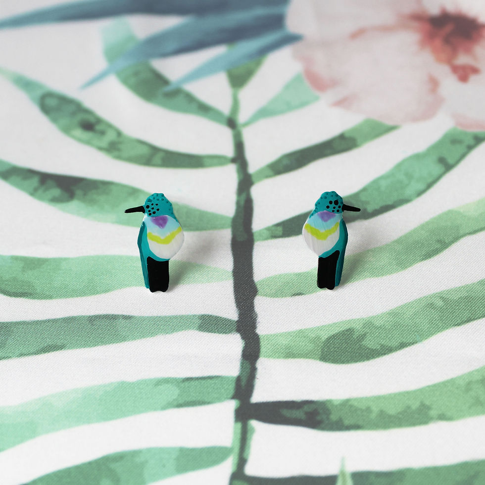 Aretes de Colibrí Pechiazul