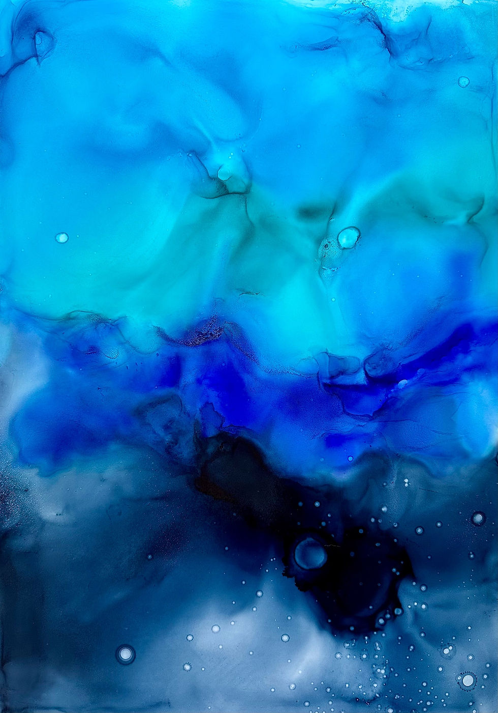 Thumbnail: Ocean Shard Series - Blue A3 Ink Abstracts (Choice of 1 or all)