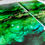 Thumbnail: 2 x Large Green & Gold Ink Paintings