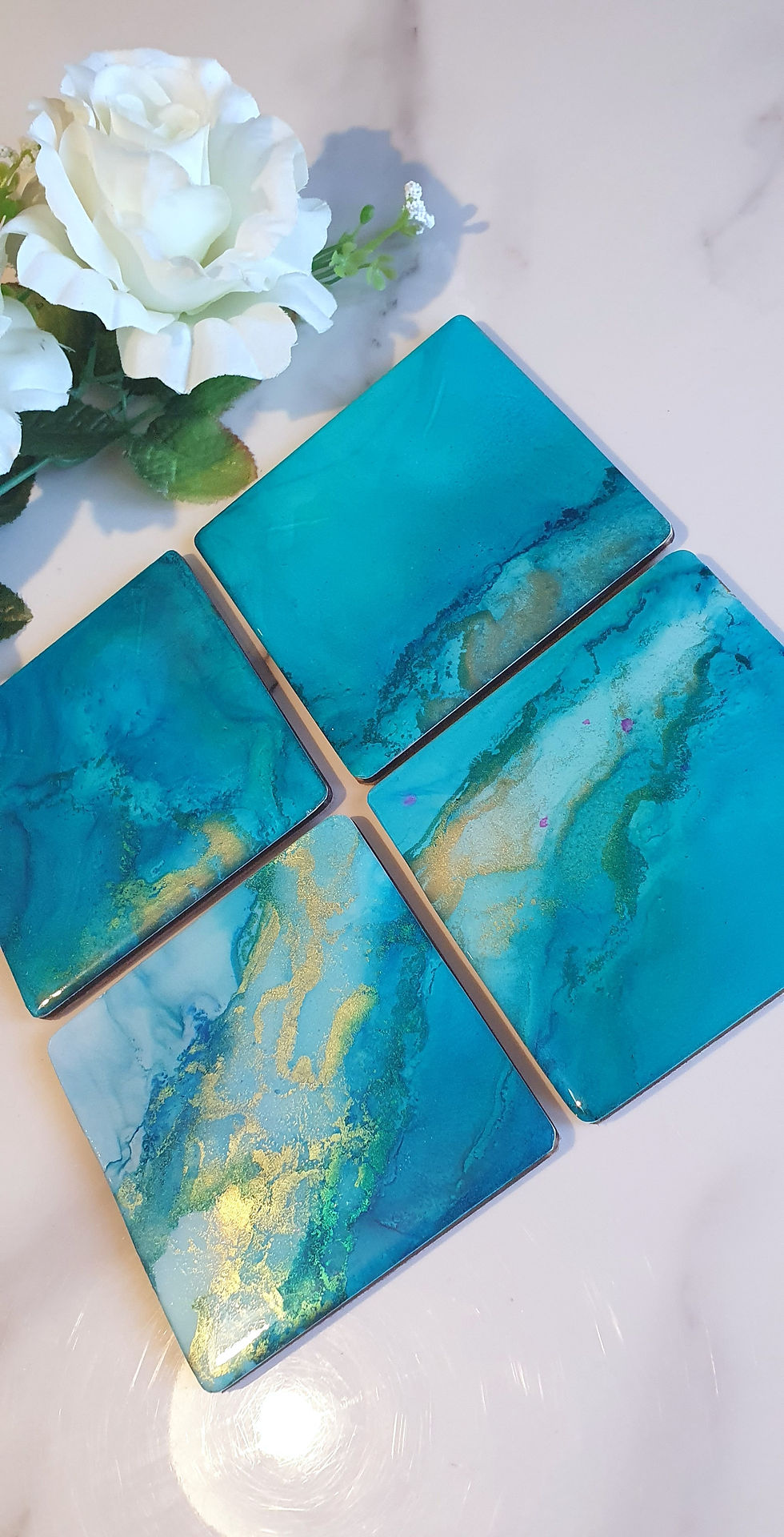 Thumbnail: Blue & Gold Square Coasters