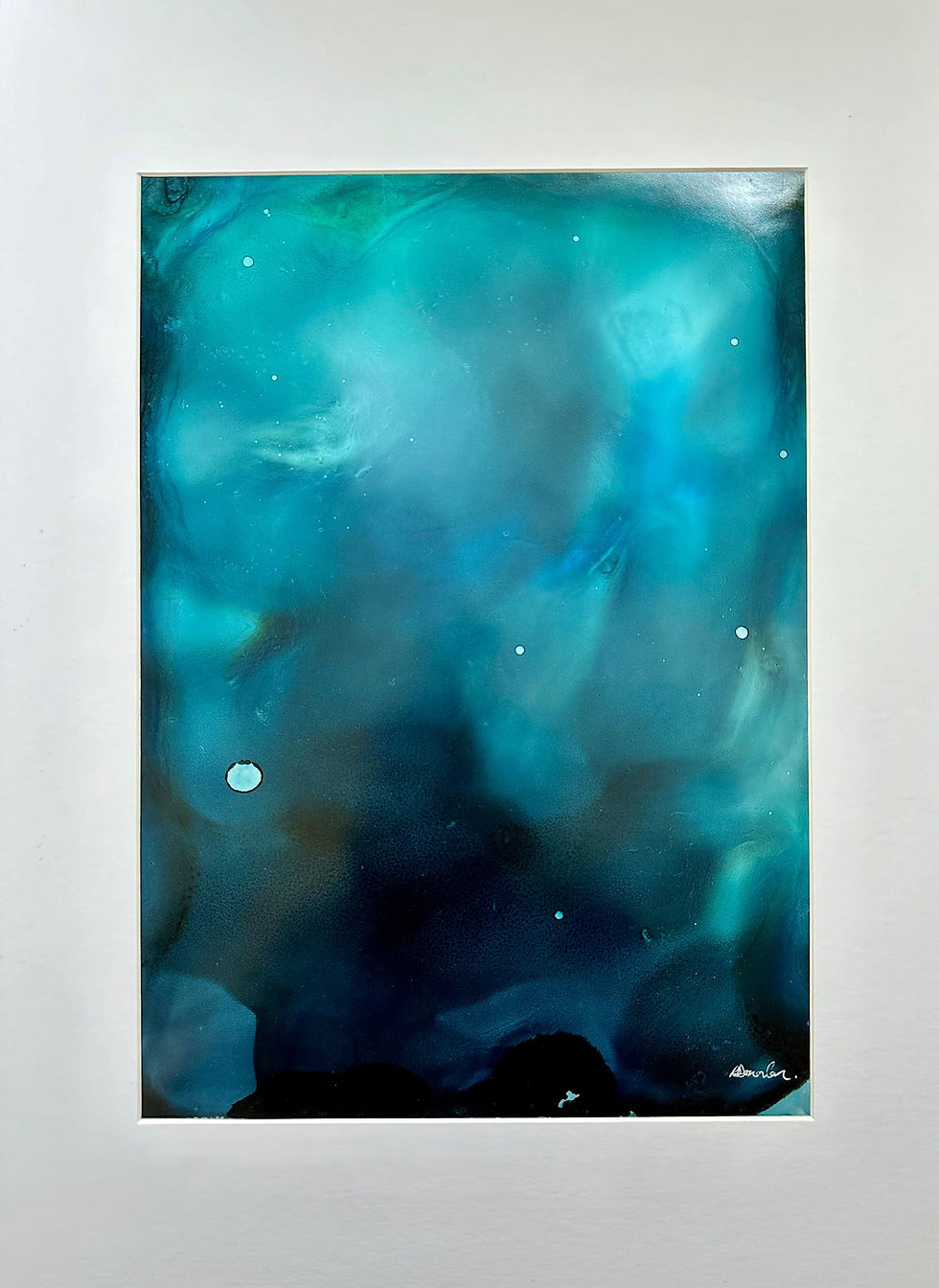 Thumbnail: Tidebreak - Blue Abstract Ink Painting A3