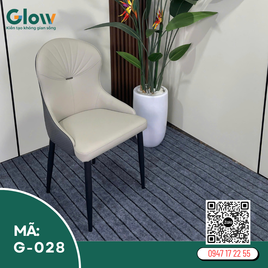 Hình thu nhỏ: Ghế ăn da PU G-028 – Lưng nan quạt bo tròn thanh lịch