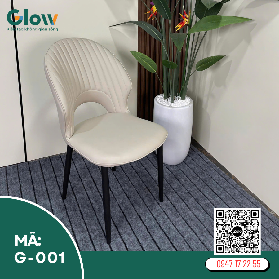 Hình thu nhỏ: Ghế G-001 bọc da PU cao cấp – ghế bàn ăn hiện đại lưng cong