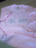 played out flat Pink Comfort Color T-shirt embroidered with gray thread that says "Girl Math"