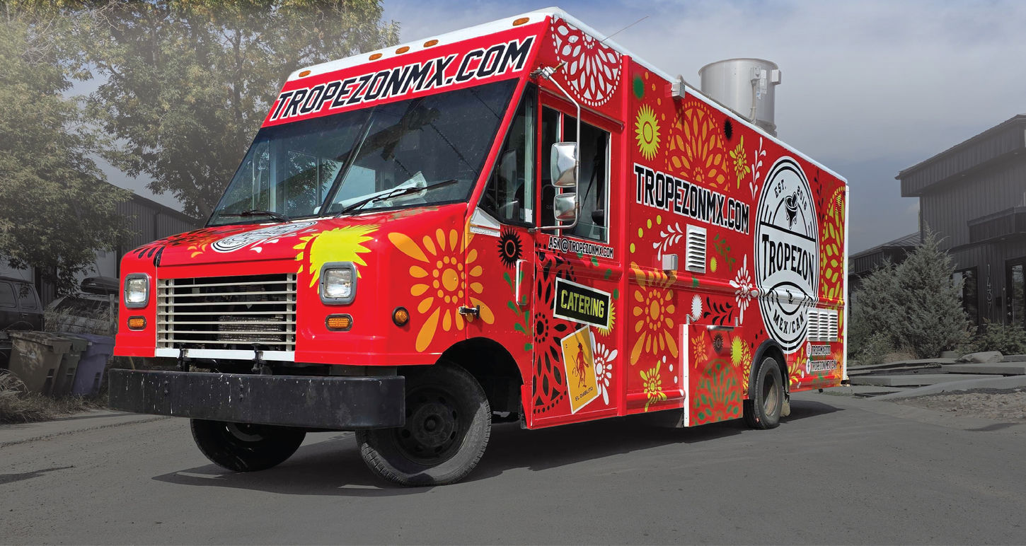 Tropezon Food Truck Sitting on the street in front of Wrap Media