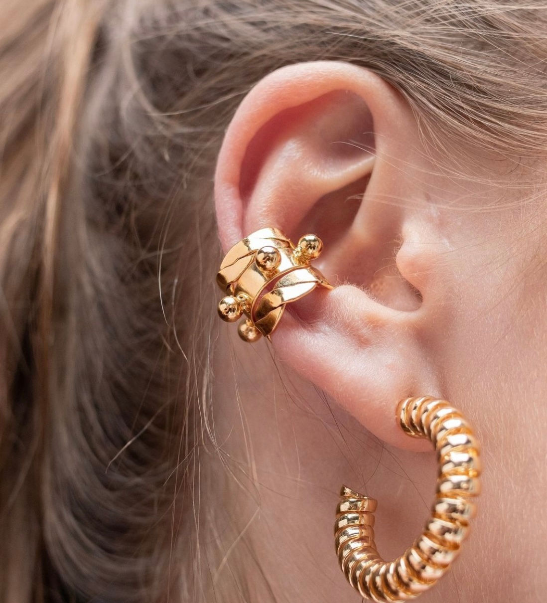 Earcuffs Dorado Mini Balines