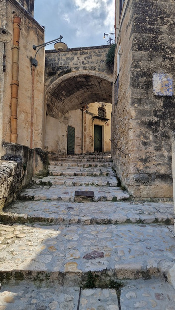 Macskaköves utcák Matera-ban